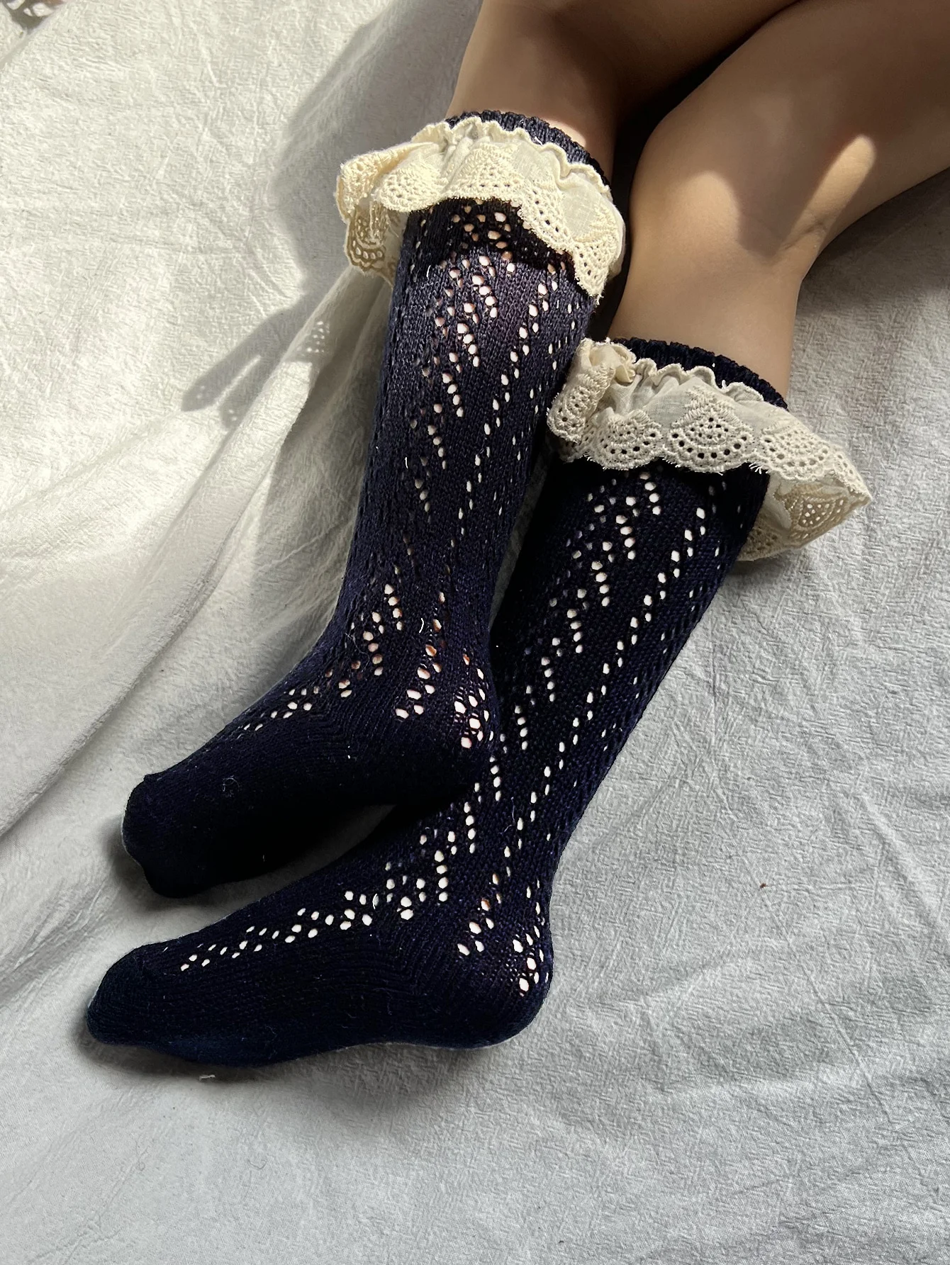 Baby Girls Knee High Socks Long Kids Soft Cotton Lace Stuff Princess Children Sock Ruffle Leg Warmers Cute Girl Socks For 0-8 Y