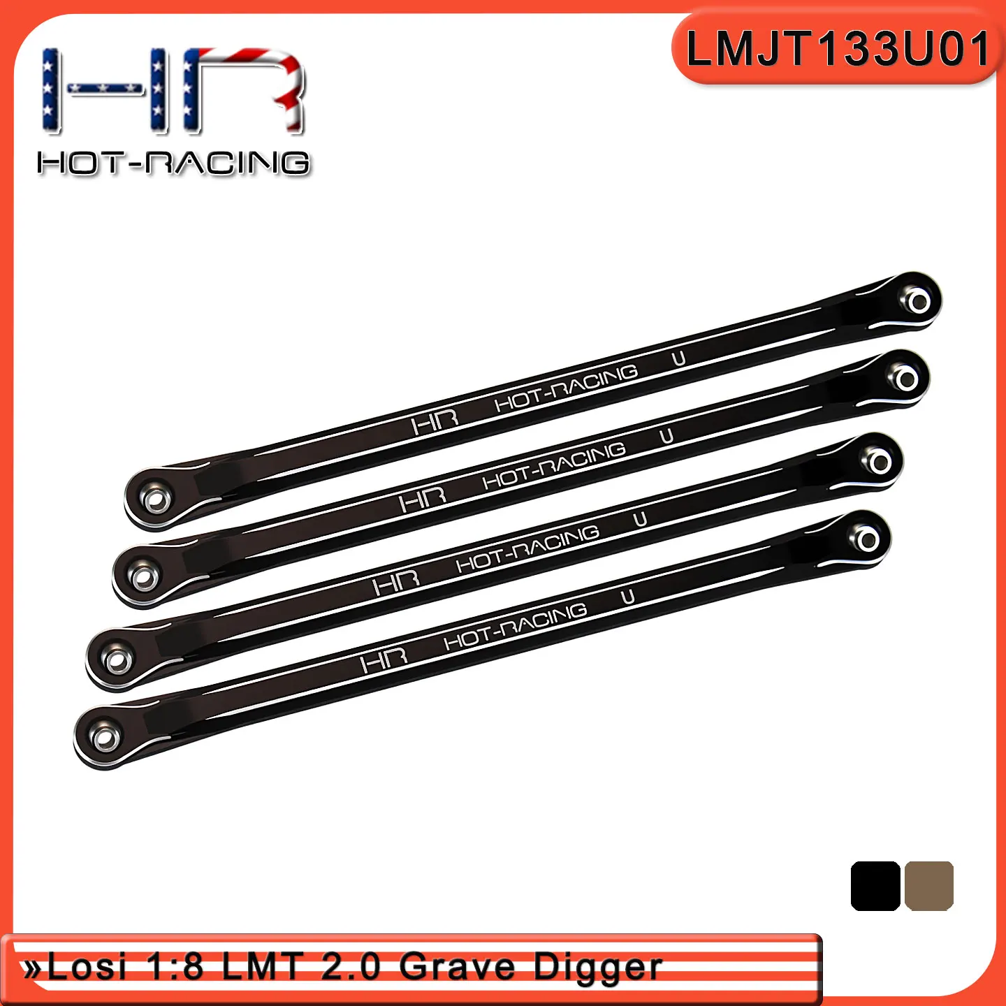 Hot Racing CNC T6 Upper & Lower Links set (4) - LMT 2.0