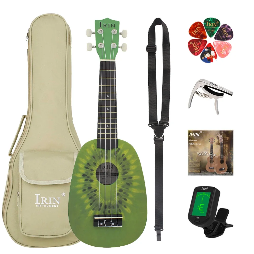 

IRIN 21 Inch Ukulele 4 Strings Hawaiian Guitar Kiwi Fruit Guitarra Ukulele With Bag Tuner Strings Capo Guitar Parts & Accessory