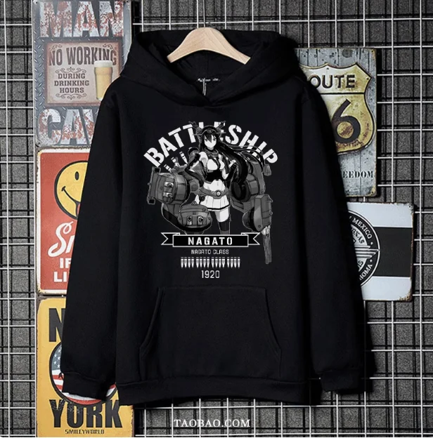 Anime Kancolle IJN Nagato Hooded Hoodie Cosplay Autumn Winter Men Women Coat Loose Jacket Tops