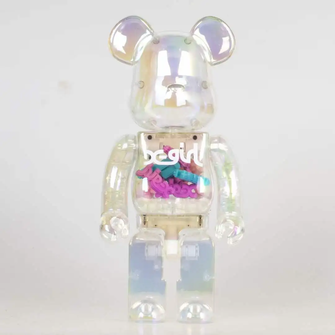 Bearbrick Desktop Coleção Ornamentos, Céu Azul Transparente X Menina, 28cm Altura, Presente do Dia dos Namorados, Figura, 400%