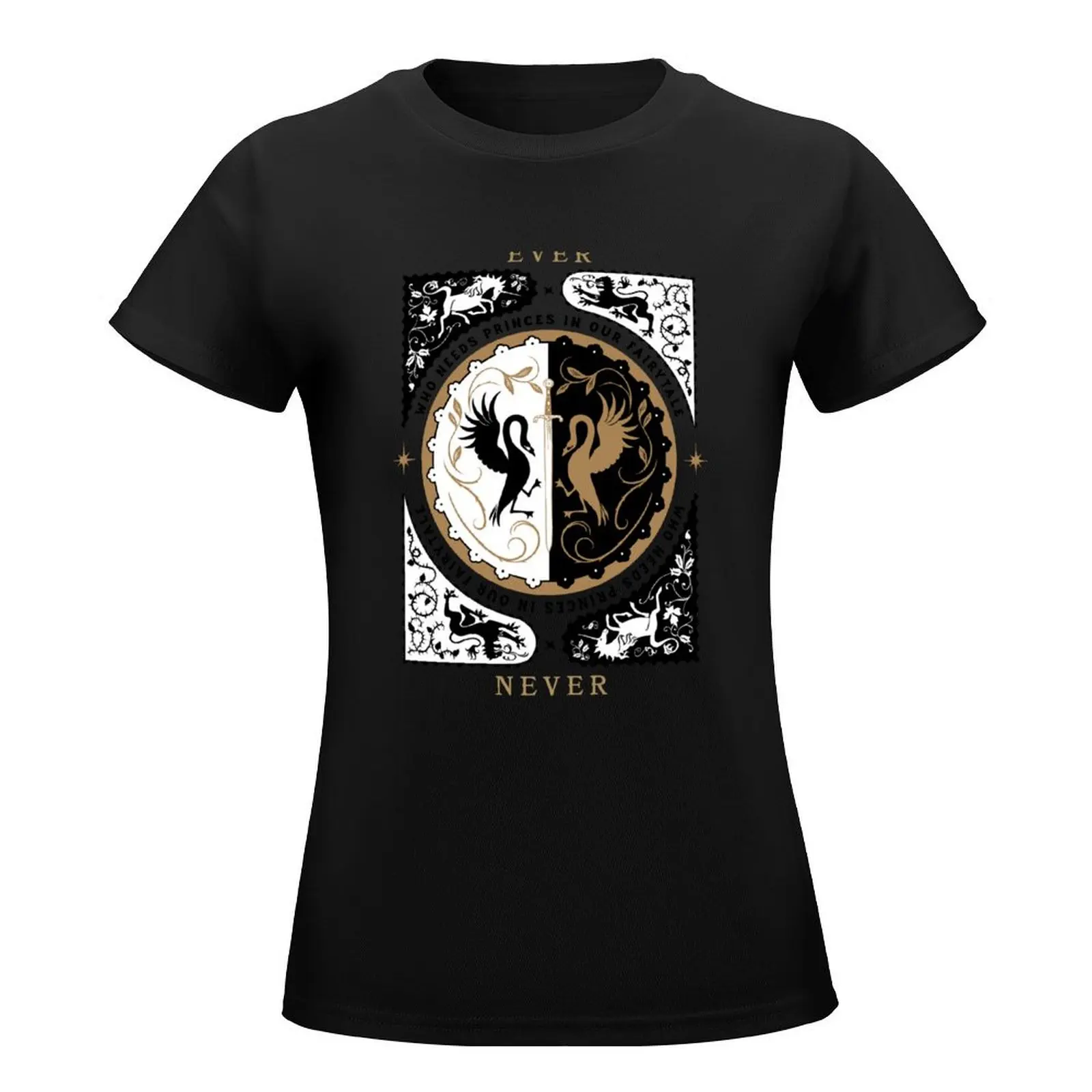 The School for Good and Evil Who Needs Princes Ever & Nevers Logo T-Shirt cute clothes plus sizes Woman fashion