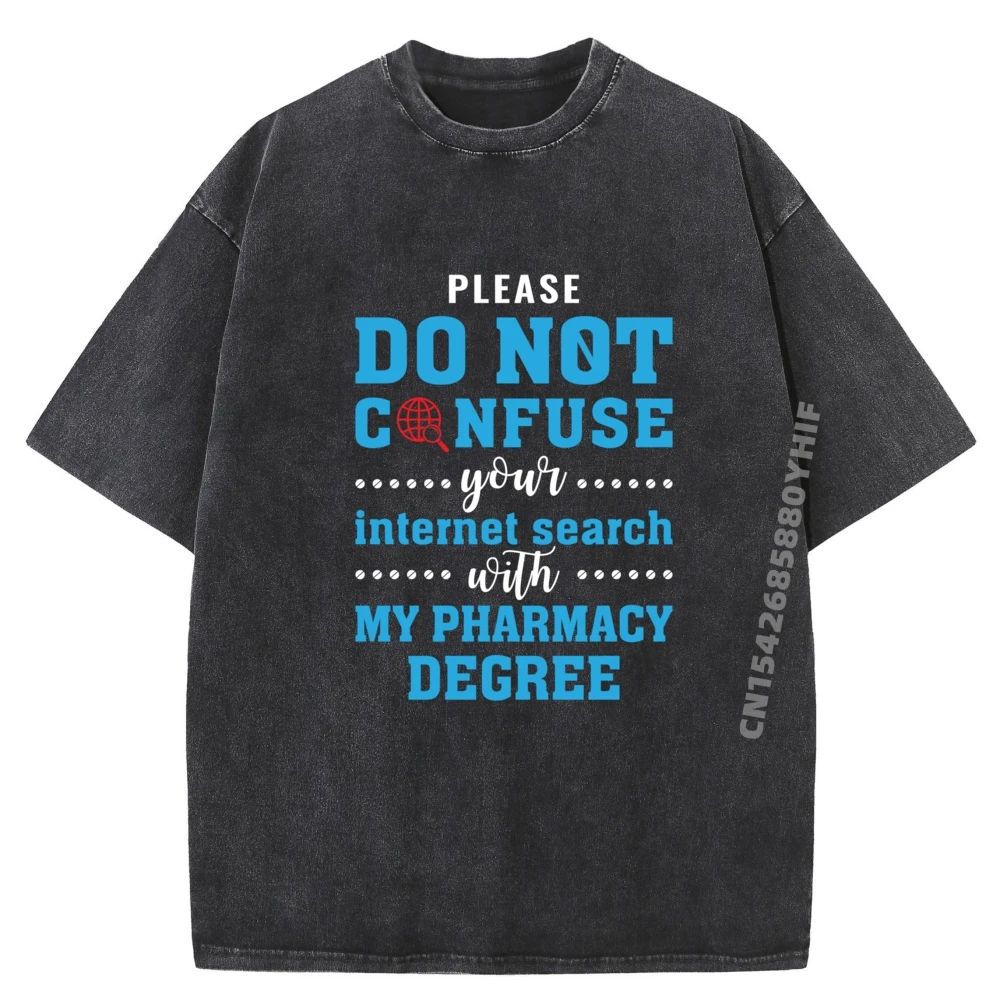 

Pharmacy Degree Appreciation Graduation Anime T Shirts Breathable Clothes Mens Street Washed Shirt Hip Hop