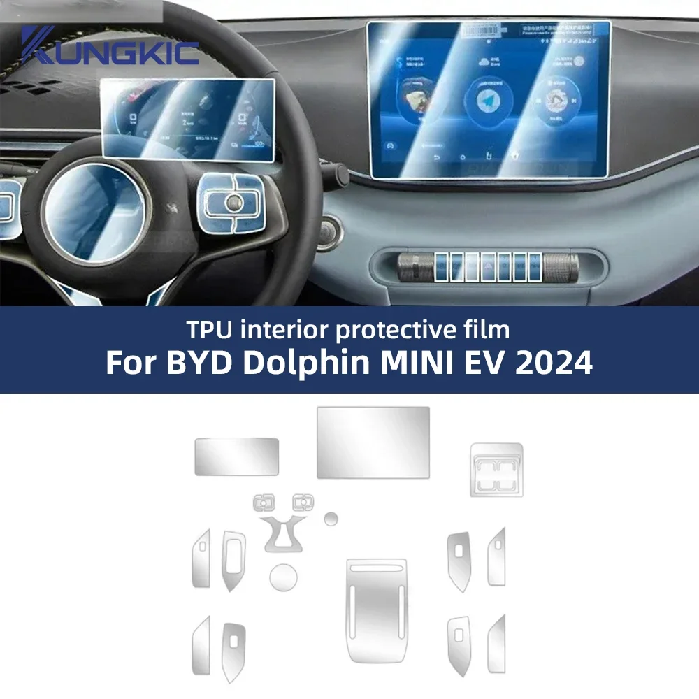 

Interior TPU for BYD Dolphin MINI EV Seagull 2024 Protective Film Cover Anti-Scratch Gearbox Panel Navigation Screen Automotive