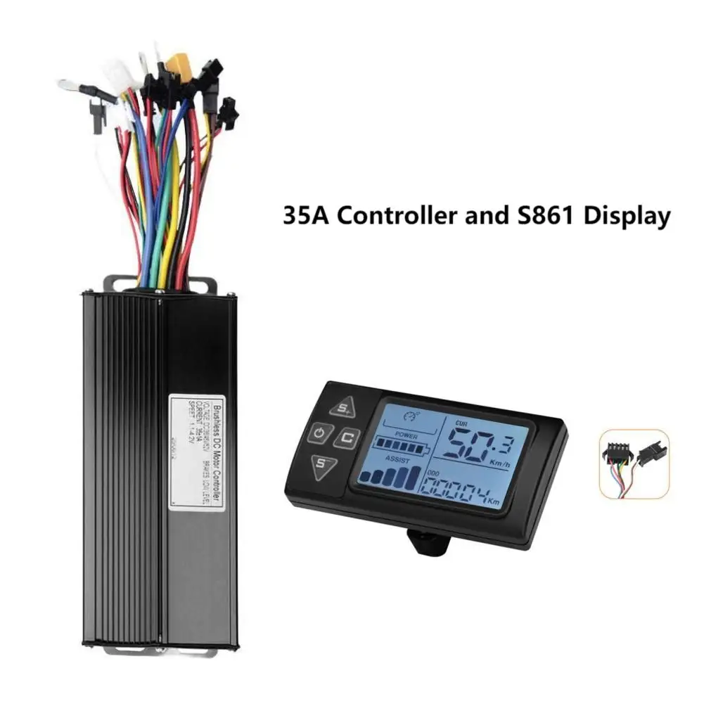 

E-Bike Controller LCD Display Kit 36/48/52V 35A 1500W 3 Mode Brushless Controller Instrument Panel Electric Bicycle Parts