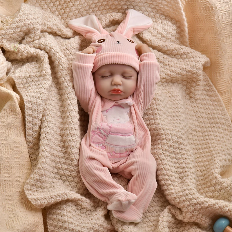 New 16inch Reborn Doll Kit Full Body Silicone Vinyl Newborn Baby Girl Doll Realistic Bebe Reborn Real Doll DIY Chirldren Toy