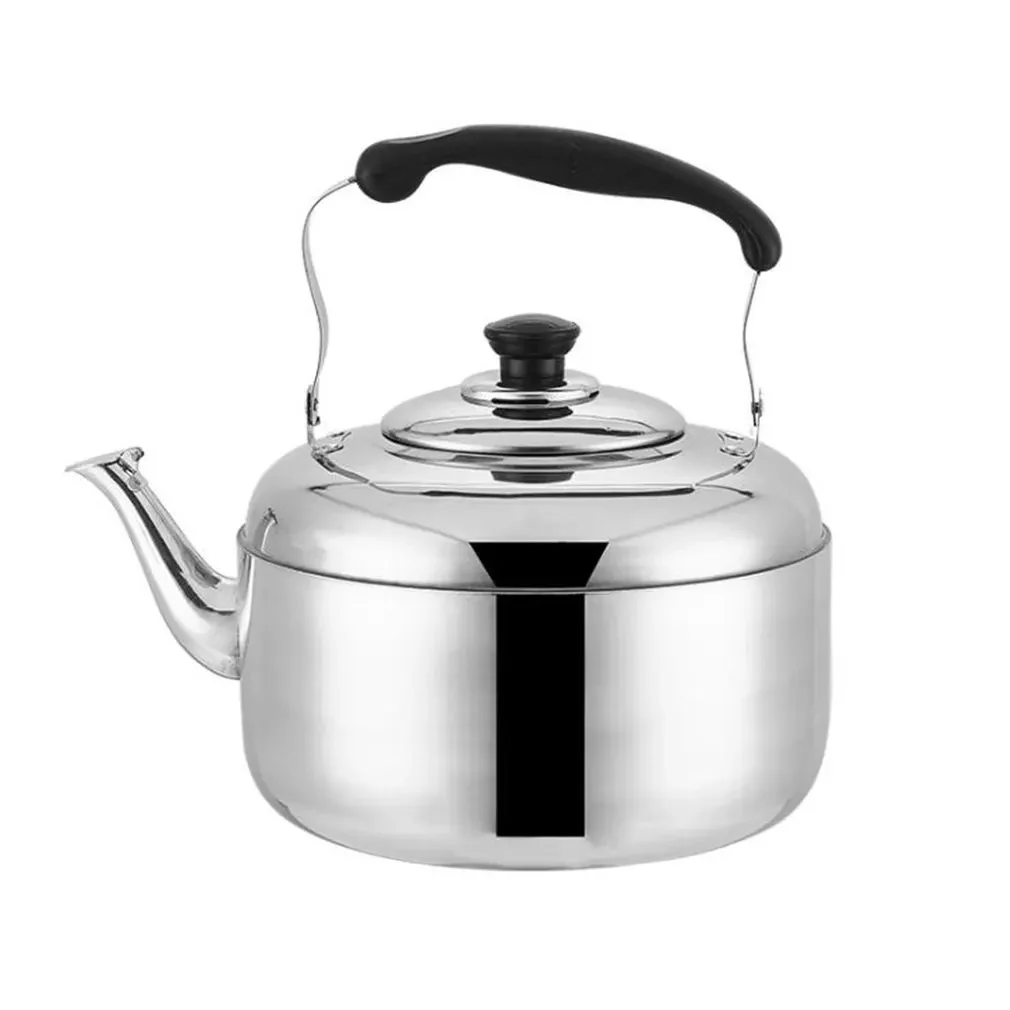 

Stainless Steel Kettle Thick Sound Large Capacity for Induction Cooker Gas Stove 4L5L6L Camping Kitchen