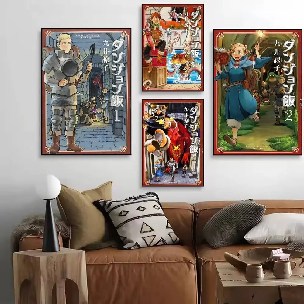 Anime D-Delicious in Dungeon Manga Posters High Quality Self-adhesive Wall Art Decorations Color Prints Sticky