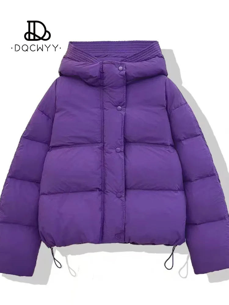 Women\'s Coat Cotton Clothes Short Korean Fashion Solid Color Casual Hooded Women\'s Jacket Tops Coat Loose Show Thinness Parkas