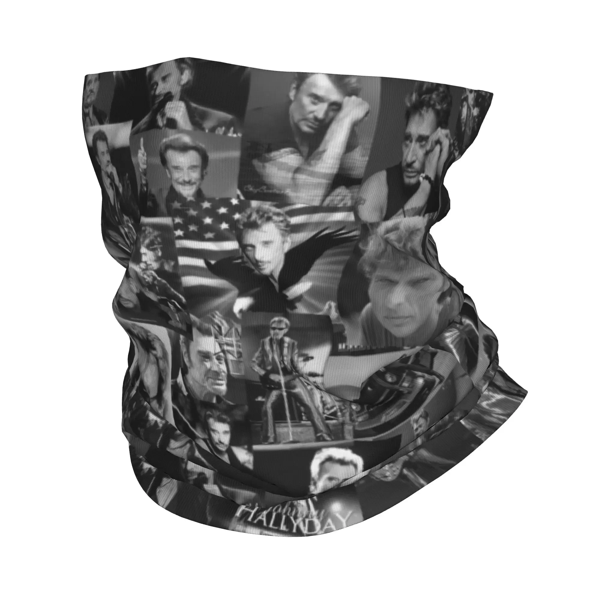 French Rock Singer Johnny Hallyday Winter Headband Neck Warmer Men Women Ski Camping Tube Scarf  Face Bandana Gaiter