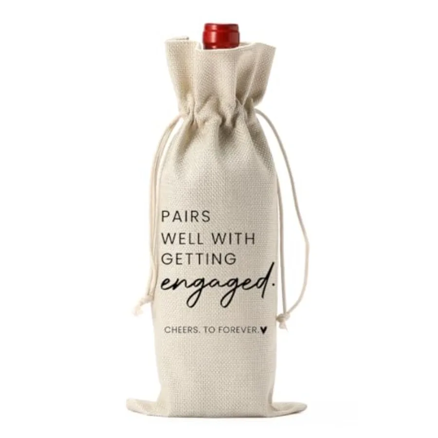 

Gifts, Engagement Gifts for Couples Her, Engagement Party Deorations Gifts for ouple Wine Bag, Pairs Well with Getting Wine Bot