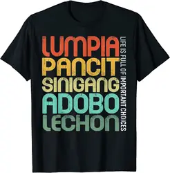 Filipino Philippine Food Lumpia Pancit Sinigang Adobo Lechon T-Shirt Size S-5XL