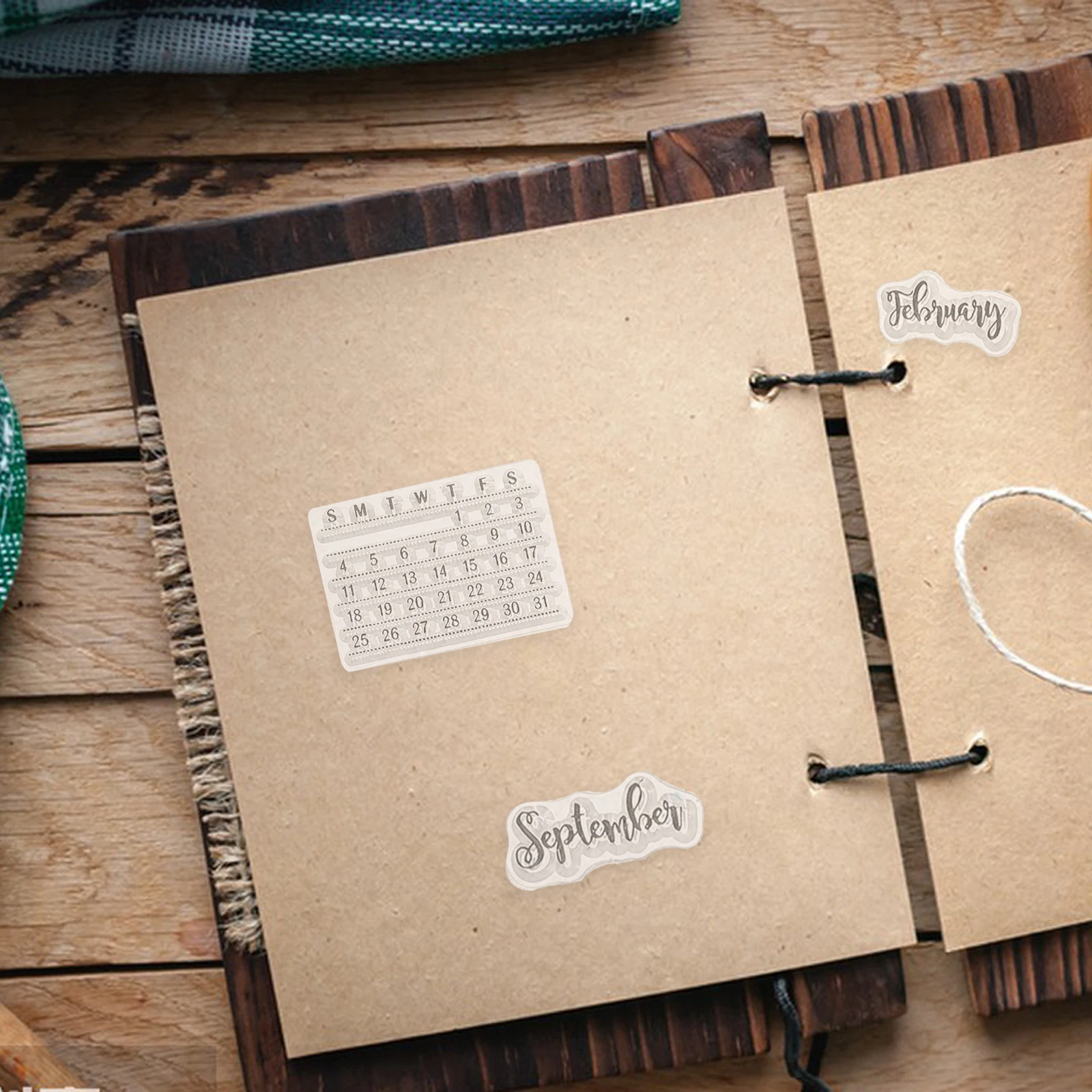 

2 Pcs Calendar Silicone Stamp Date Making Supplies Stamps Cartoon Diary Clear Handbook for Journaling Diy