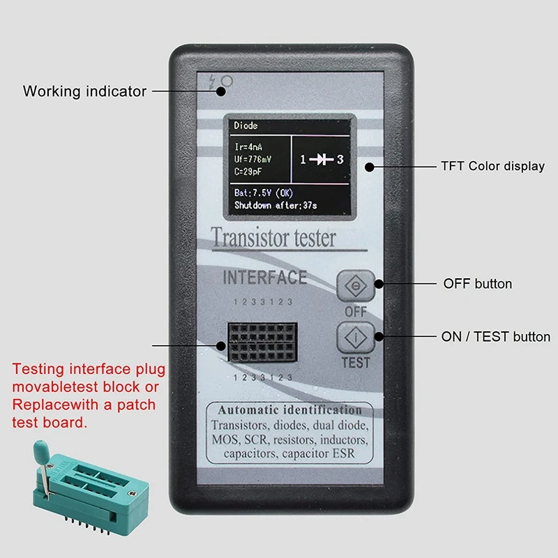 M328 Transistor Tester Diode Triode Capacitance Meter LCR ESR Meter NPN PNP Resistance Inductance Multimeter