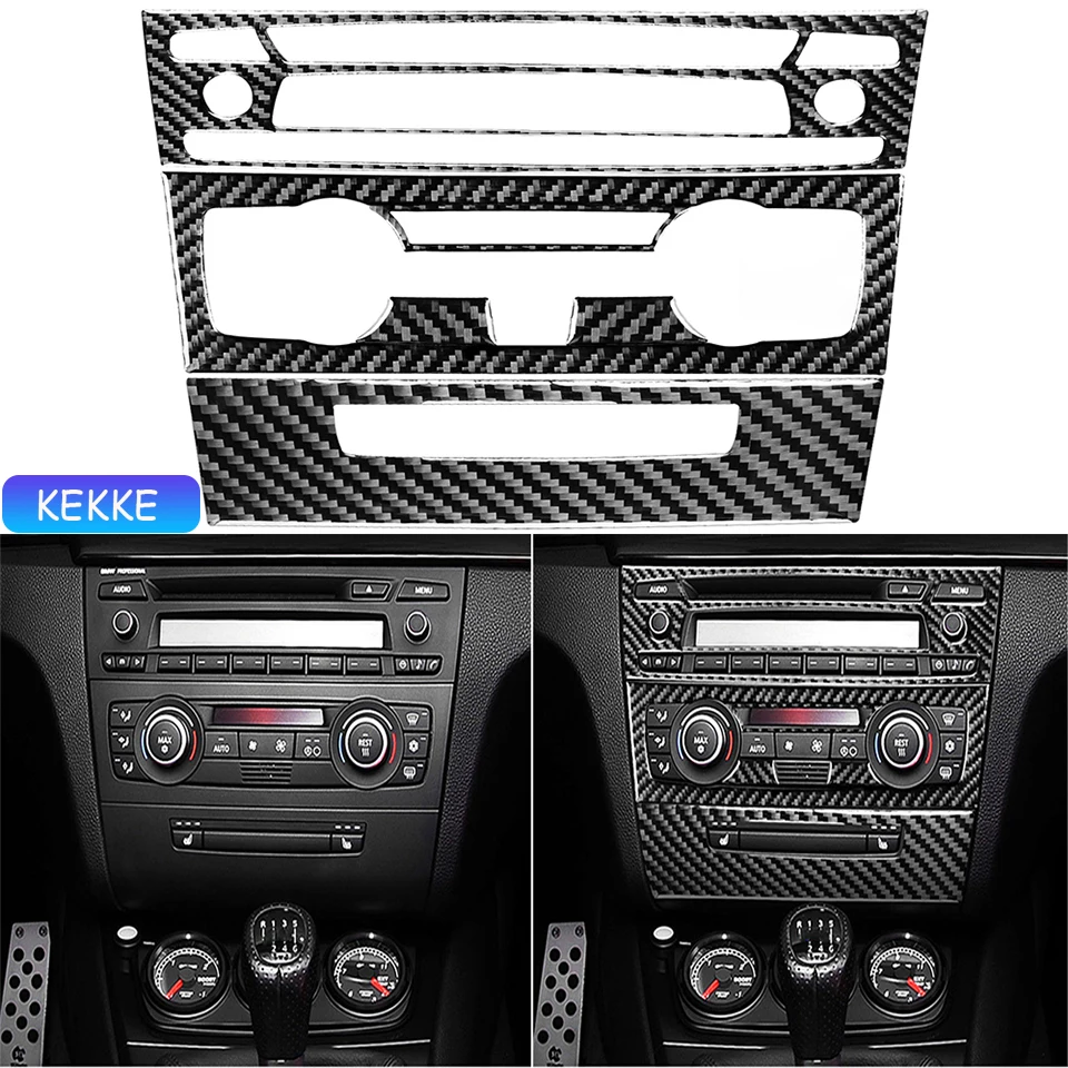 Carbon Fiber Central Control Panel Decal Model A Trim Sticker Interior Moulding For BMW 1 Series E81 E82 E87 E88 2008-2013