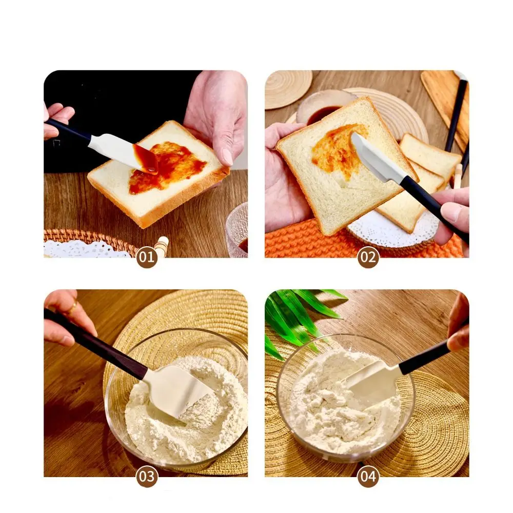 Tableware Silicone Cream Spatula Long Handle Soft Baking Scraper Portable Heat Resistant Pastry Blenders Chocolate Butter