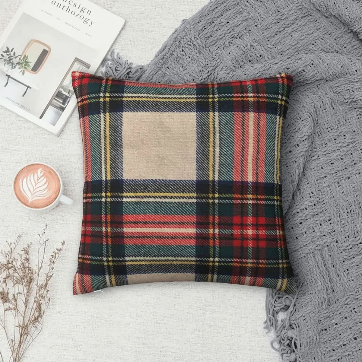 

Stewart Dress Tartan Pillowcase Polyester Pillows Cover Cushion Comfort Throw Pillow Sofa Decorative Cushions Used for Home Sofa