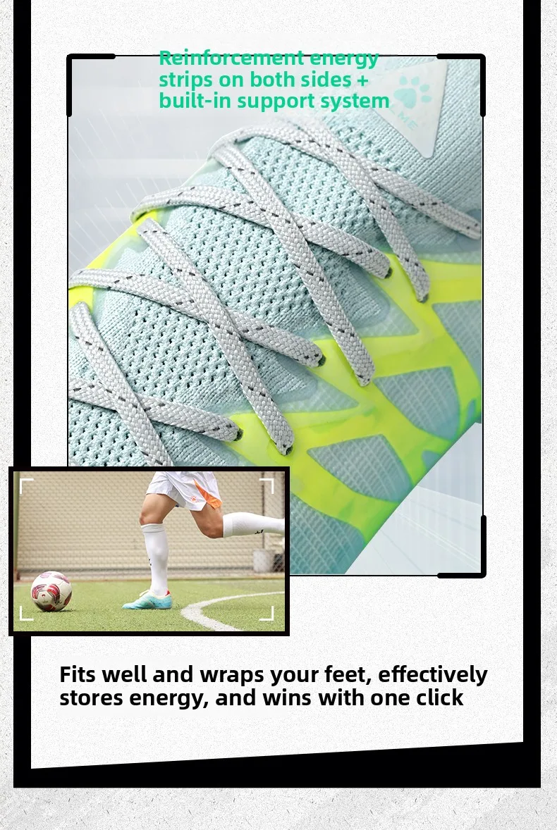 Kelme Professionelle Fußballschuhe für Herren, Mg-Training, Fußballschuhe für Jugendliche und Kinder, rutschfeste Fußballschuhe für den Innenbereich – Detail 7