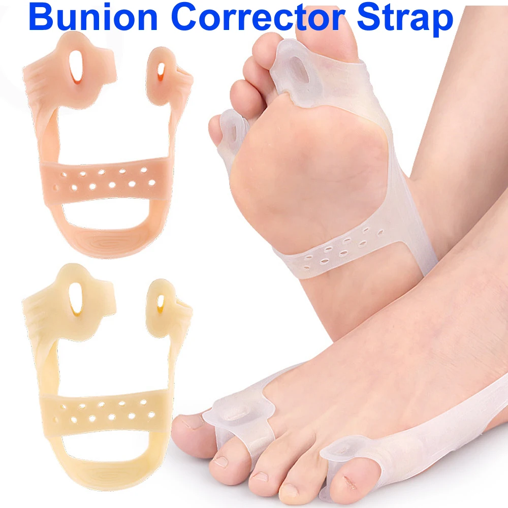 Bunion Corrector Strap Foot Hallux Valgus Braces Resilient Toe Separator Straightener Bunion Tension Strap Pedicure Correction