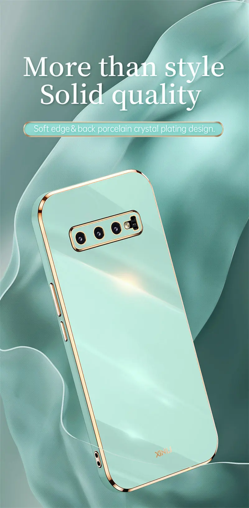 For Samsung Galaxy S10 Plus G975F Case 6D Plating Silicone Bumper Soft TPU Back Cover Shockproof Phone Case for Samsung S10Plus