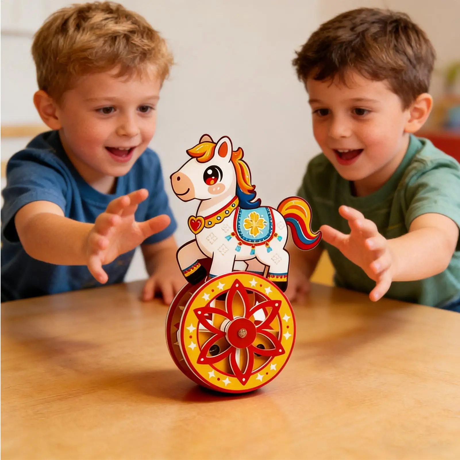 Modelos de quebra-cabeça de cavalo de madeira montagem base auto-rocking kit de jogo de cérebro para homens mulheres adolescentes casa aniversário festas de natal