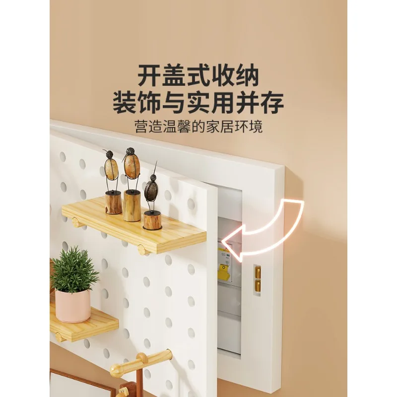 Solid wood meter box decorative painting cream wind cave board rack distribution box strong and weak current box