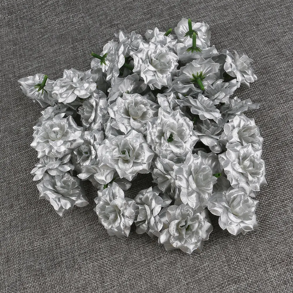 

100Pcs Simulation Silk Rose Heads Fake Rose Decor Wedding DIY Flower Wall Centerpiece Garland Making Romantic Decoration