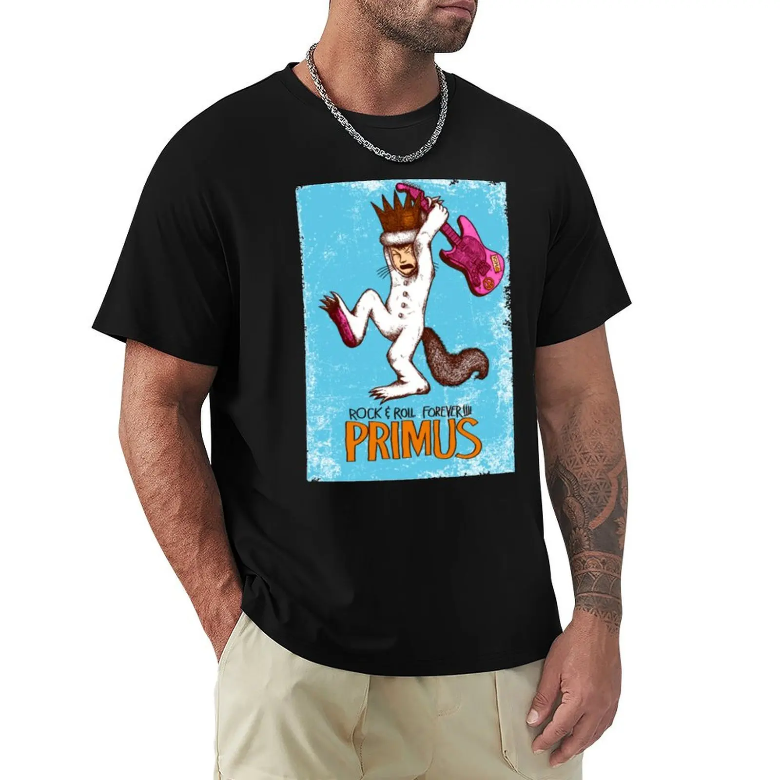 Primus - crying guitars T-Shirt Basic Crew Neck Short Sleeve Top