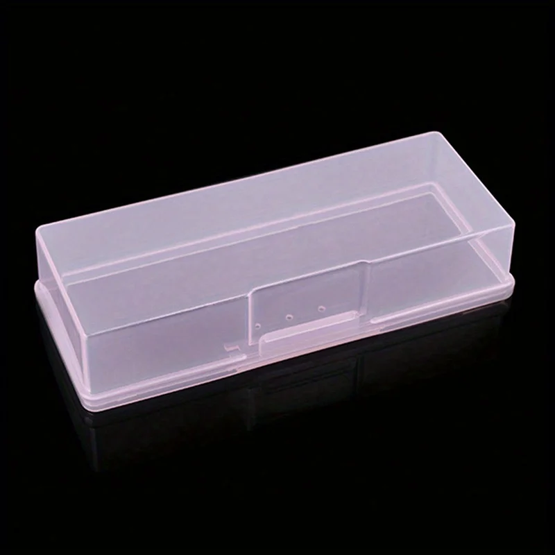 Limpar Cuboid Nail Art Storage Box, Nail Acessórios Organizador, Recipiente de plástico, Embalagem Case para Pen Brush File, Manicure Ferramentas