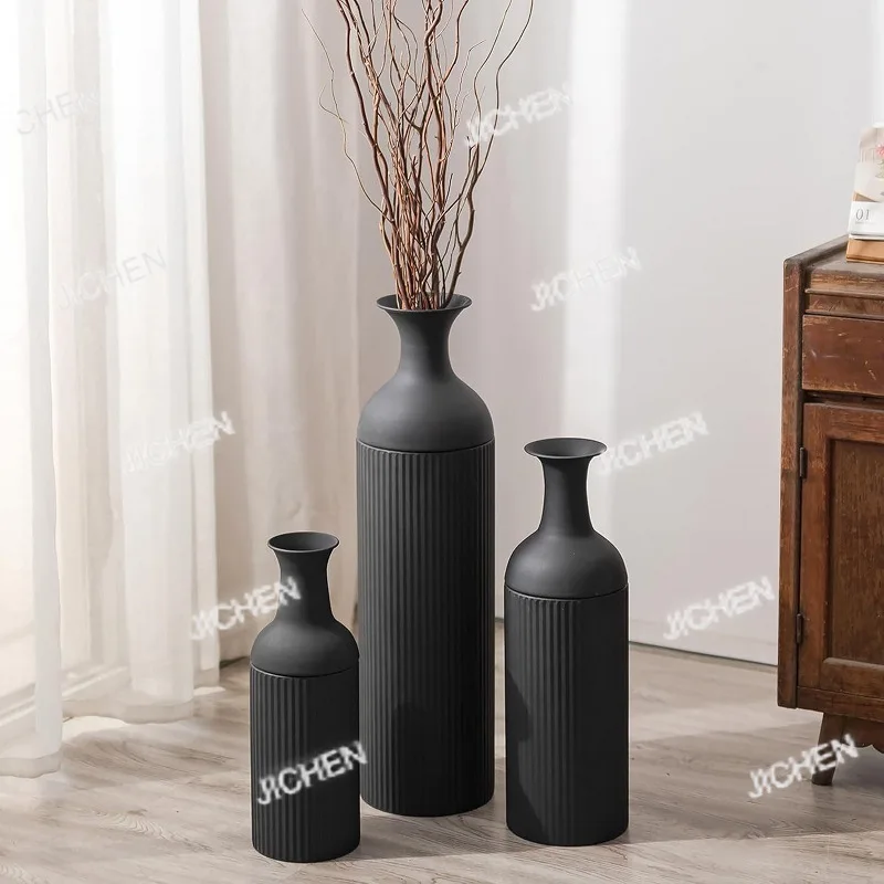 

Большая ваза от пола до потолка в американском стиле ретро B & B, мягкий металлический цветочный горшок, домашняя цветочная композиция для гостиной, ведро, орнамент