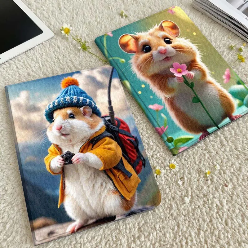 

Чехол для планшета с изображением мультяшного хомяка, держащего цветок, для Xiaomi Redmi Mi Pad 5 6 6s 7 SE Pro Max Ultra 12.4 12.5 14 дюймов