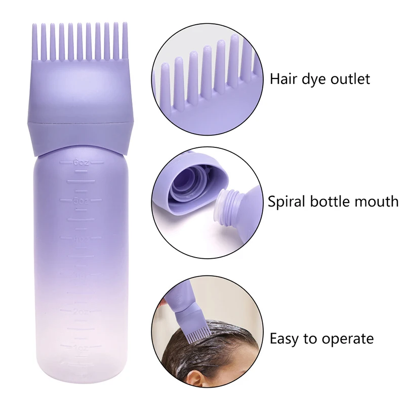 120ML Hair Dye Applicator Brush Bottles Dyeing Shampoo Bottle Oil Comb Hair Dye Bottle Applicator Hair Coloring Styling Tool