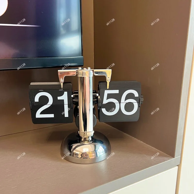 

Automatic Flip Desk Clock Mechanical Digital Page Turning Table Clock for Living Room Bedroom Cabinet Decor