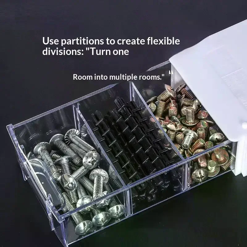 Hardware Tool Storage Organizer Pen Small Part Storage Drawer PE Plastic Office Sundry Modular Component Box