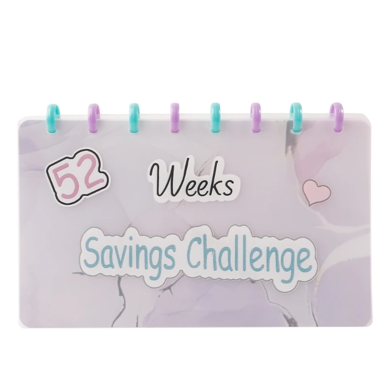 Y1UB 52 Week Savings Challenge Envelopes Binder for Saving Clear Refillable