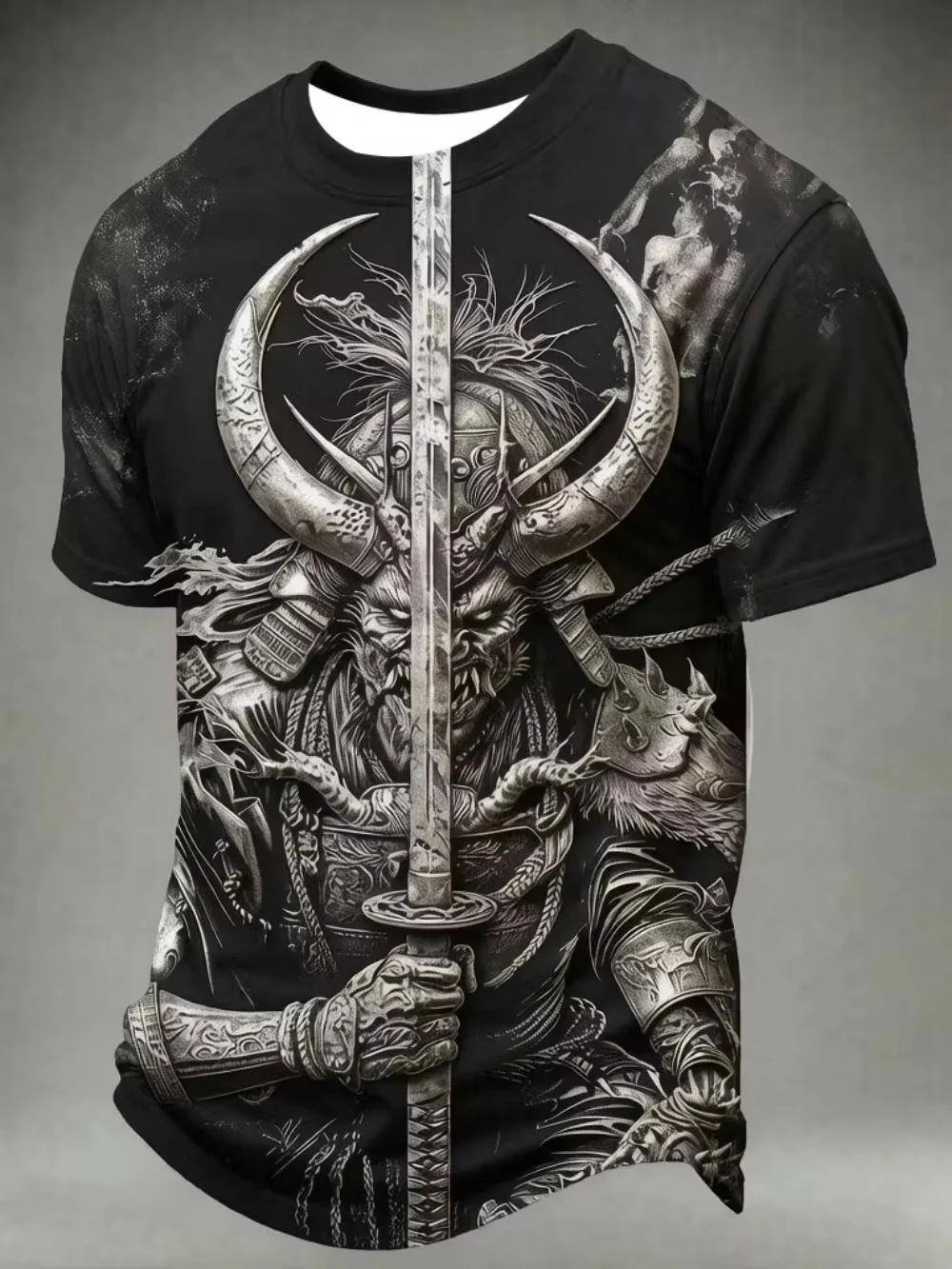 Japanese Ghost-faced Samurai Katana Pattern3D Print Sport Quickdry Breath Men Plus-sizeTShirt Outdoor Street Casual Parent-Child
