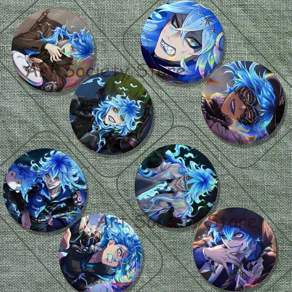 T-Twisted I-Idia S-Shroud Brooches for Backpack Accessories 25,32,44,58,75mm Round Enamel Pins 2-piece set Cartoon Anime Badge