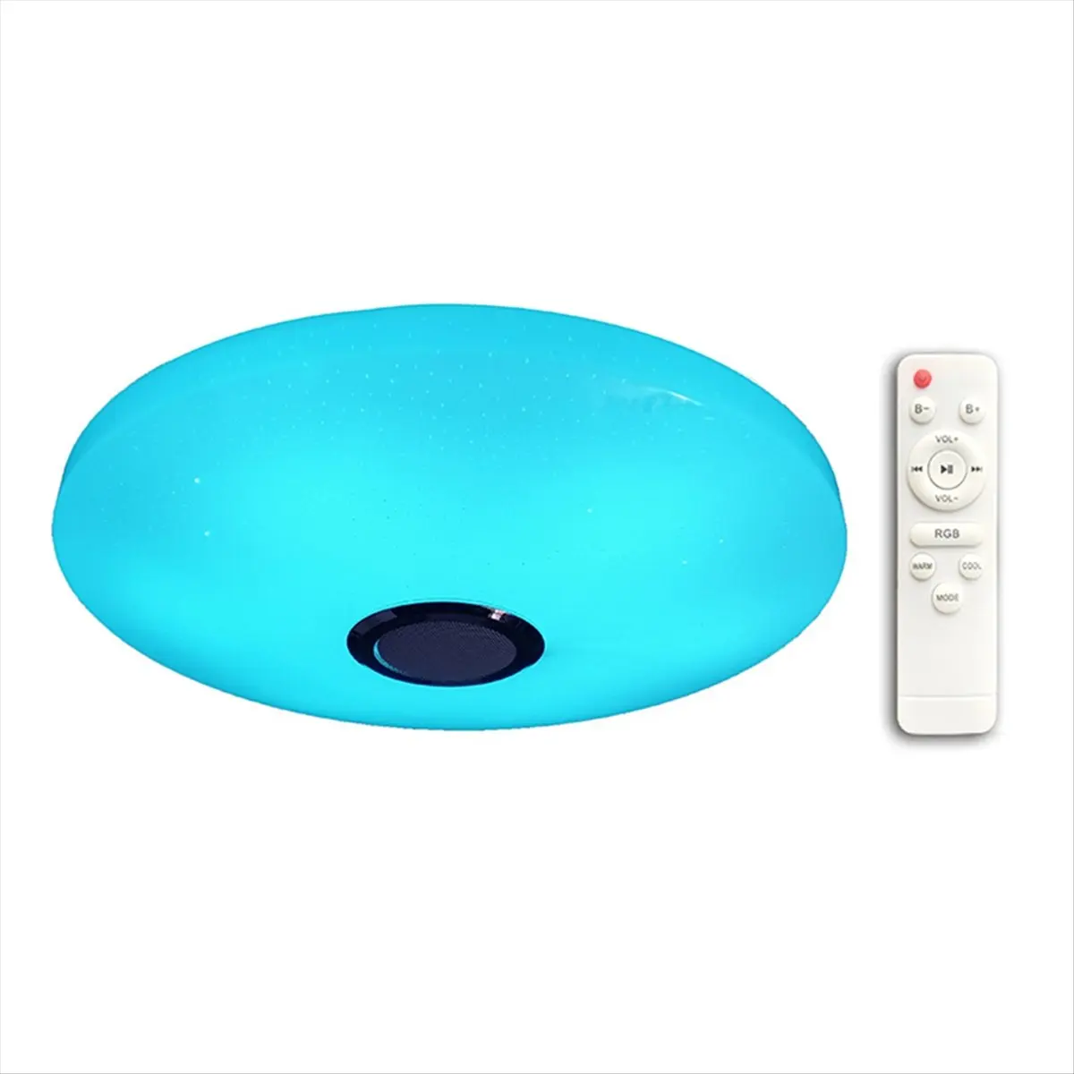 B21B 12 Inch Ceiling Light with Remote Control with RGB Bluetooth Speaker 24W LED Flush Mount Shower Light Fixture EU Plug