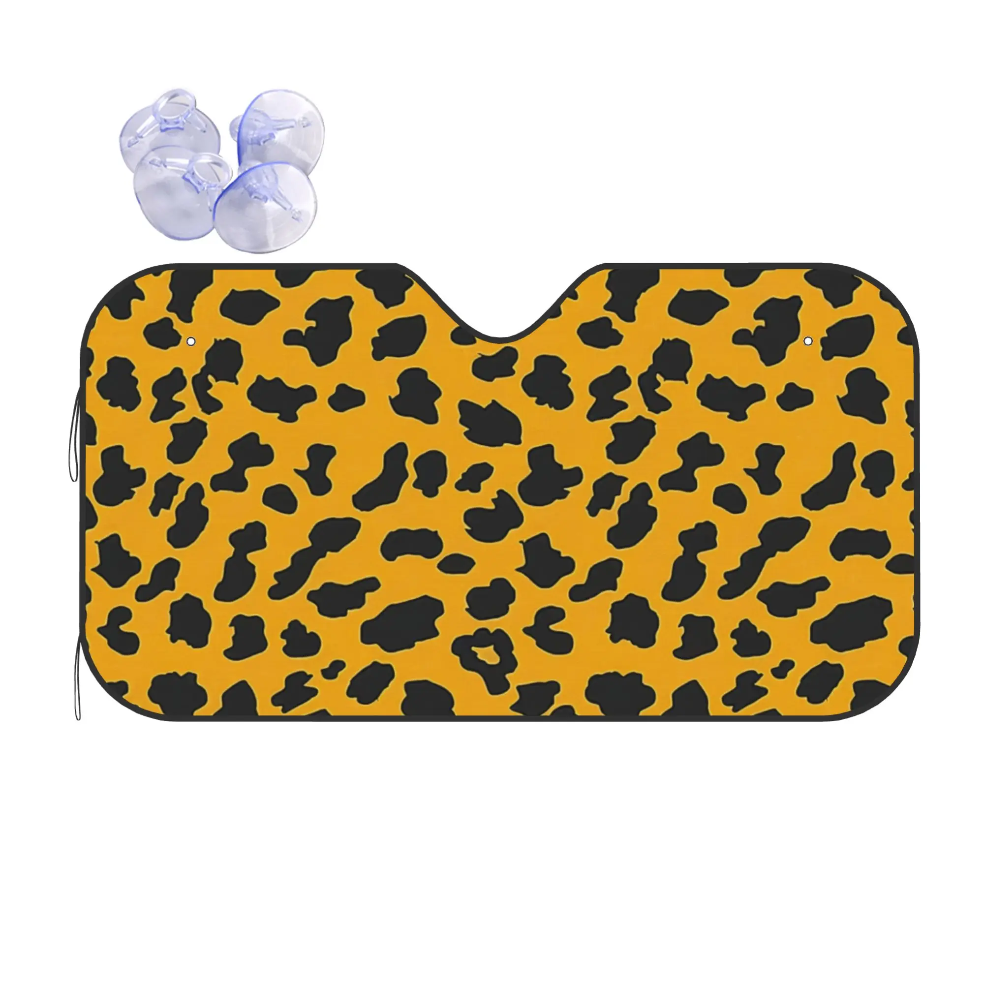 Car Front Windshield Sun Visor Heat Insulation Cover Leopard Cheetah Fur Hide Print Car Sun Shade  Covers Car Solar Protection