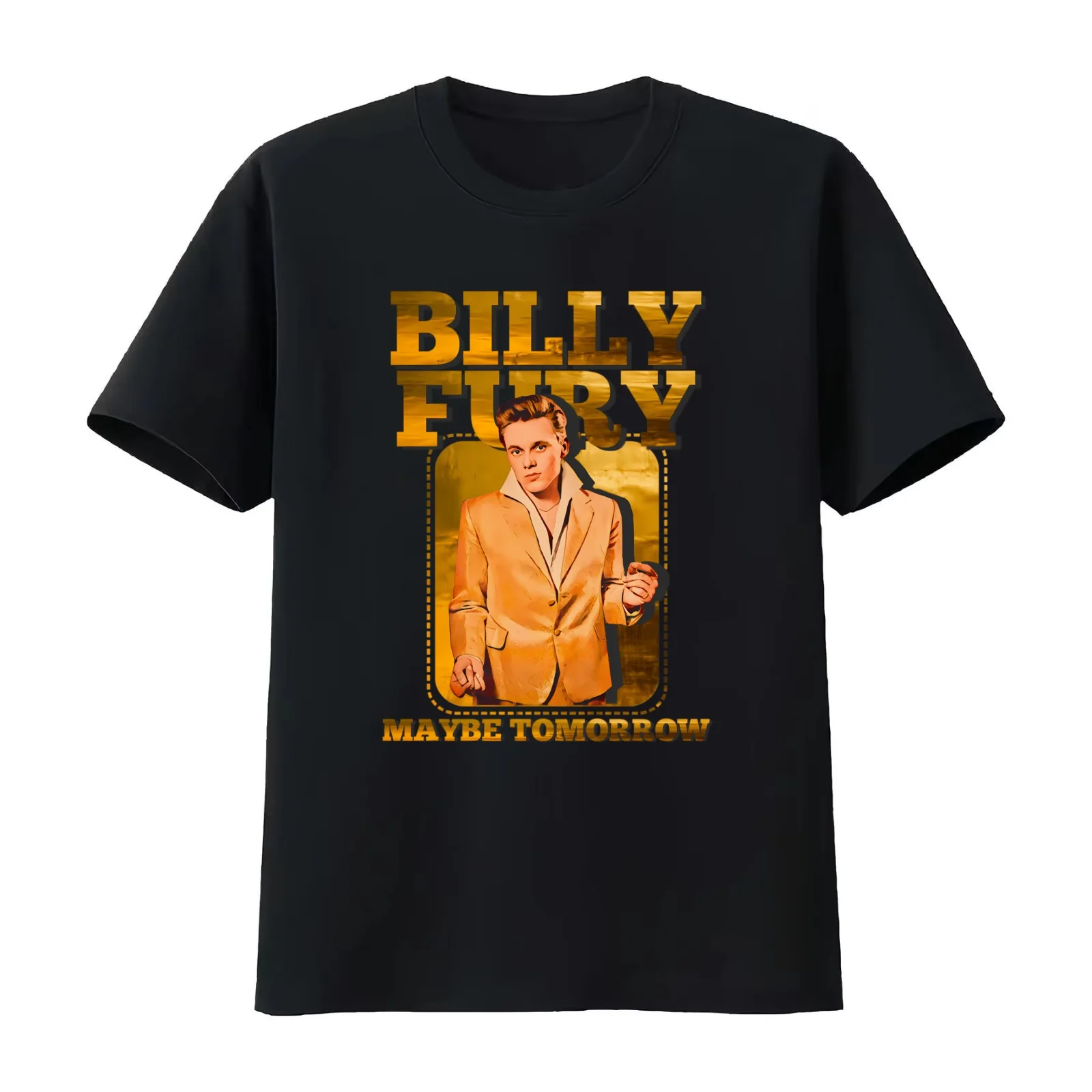 BILLY FURY GOLD T-Shirt Summer Casual Cotton Tee Oversized Streetwear Tops Vintage Graphic Print Loose Fit Short Sleeve