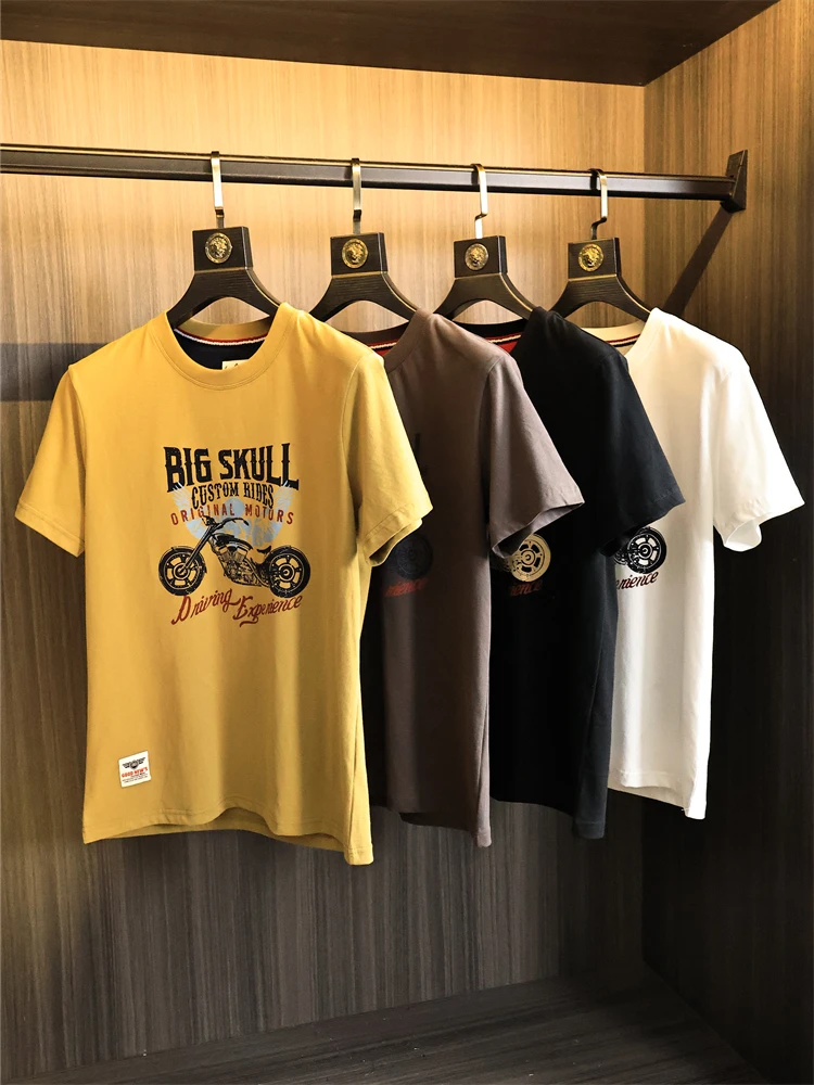 

Retro a Print round Ne ort Sve T-irt Men's Faionable Breathable Summer Top Modern Sle Stand Fit Daily Wear