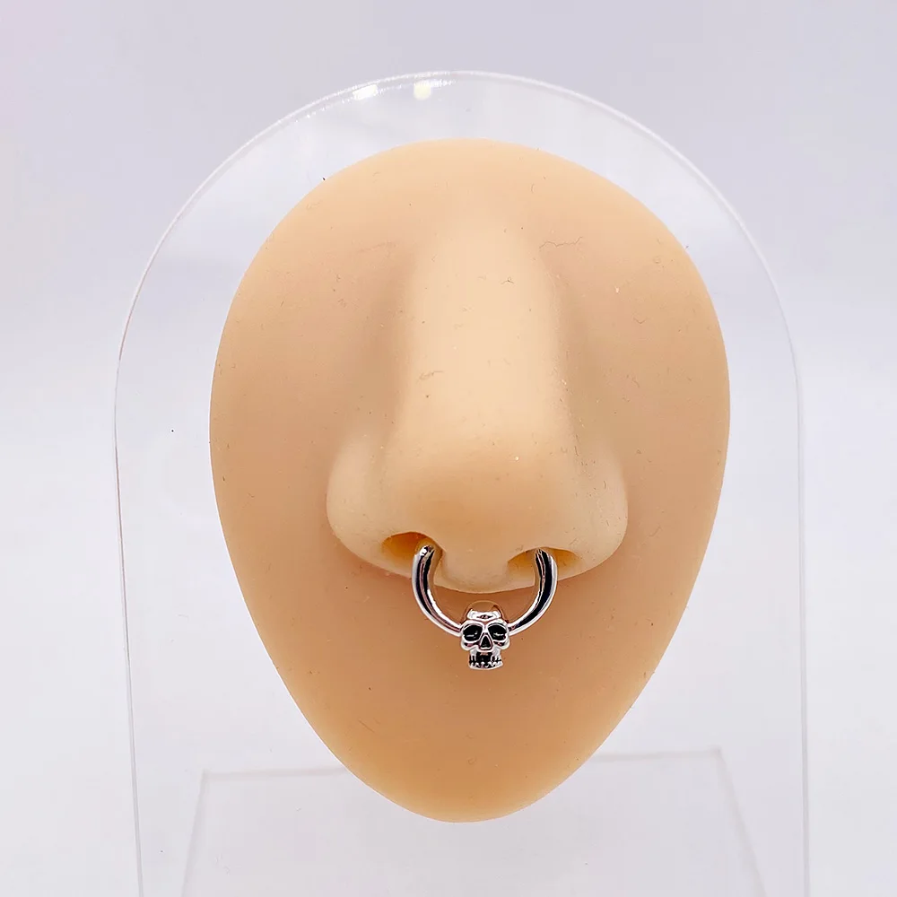 Skull Septum Nose Rings Stainless Steel Nose Piercing Ear Cartilage Body Piercing For Wamen Men