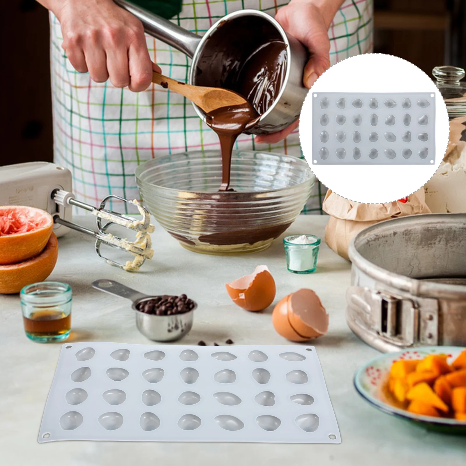 Moule à galets en silicone pour la cuisson de strass, gel de pton, outils de cuisson au chocolat