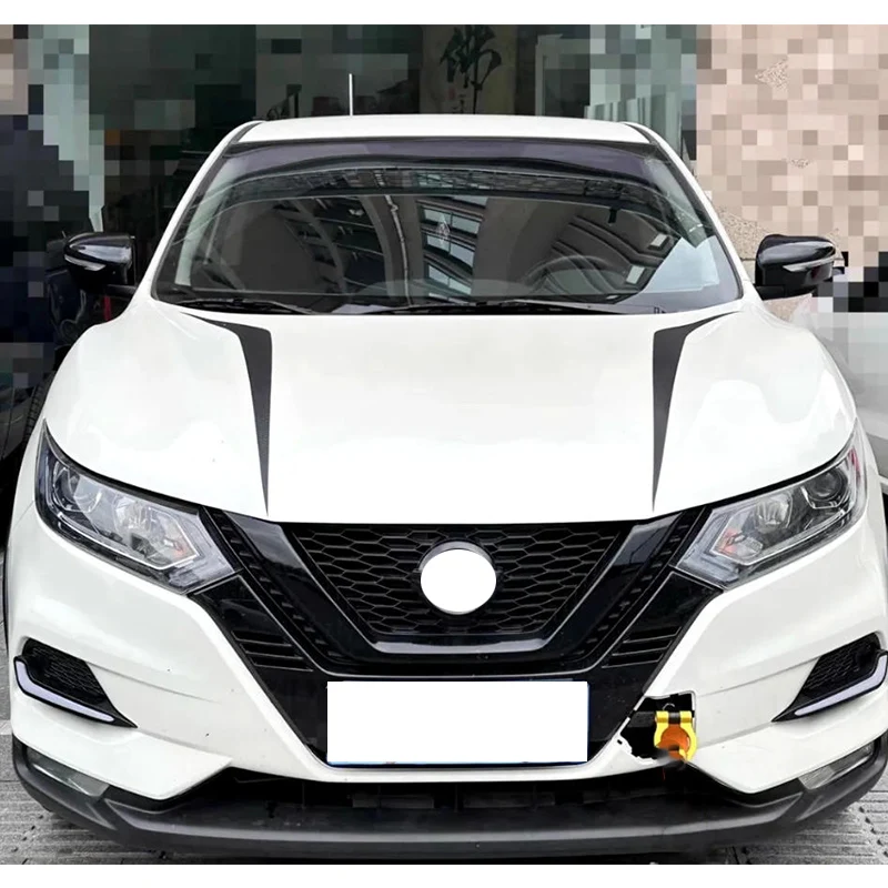 FIT FÜR Nissan Qashqai 2018-2021 J11 ABS schwarz Carbon faser Abdeckung TrimSand barriere streifen Grille motorhaube dekoration form