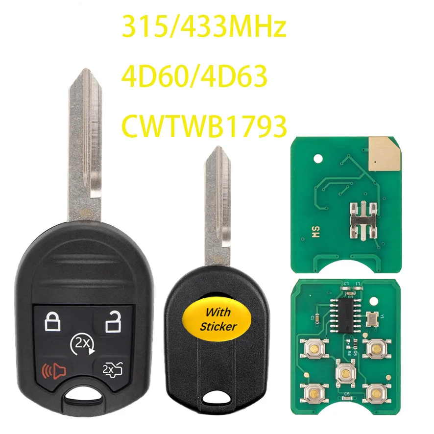 CWTWB1U793 For 2012-2019 Ford Expedition Explorer Taurus Flex 315/433MHz 4D60 4D63 Chip Replace PN:164-R8000 5Buttons