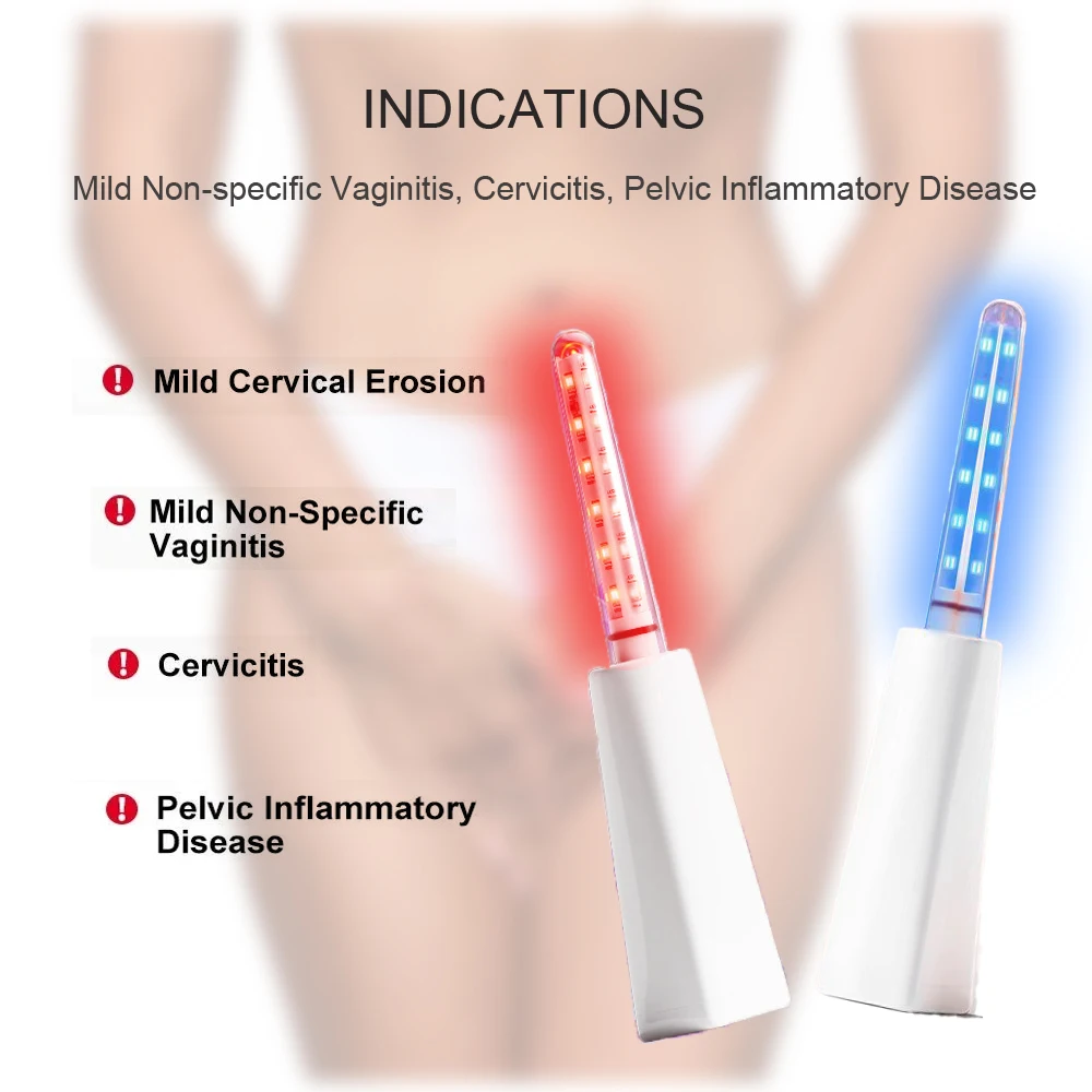 Female Gynecological Vaginitis Therapy Device  LED Vaginal Massage Red Light Blue Light Vaginal Pelvic Inflammation Therapy