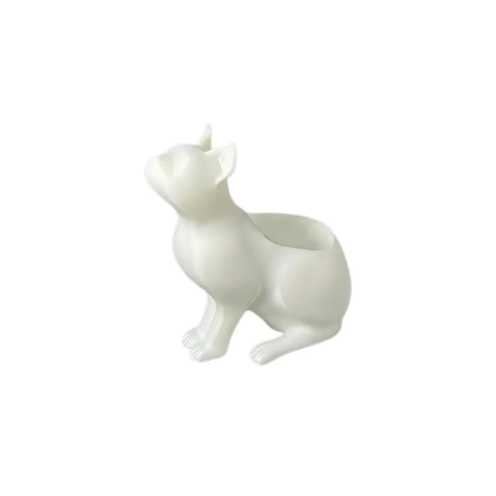Gardening Gift Irregular Shape Cat Plant Pot 3D Printed Standing Cat-Shaped Flowerpot Plastic Holder Kitten Planter Office