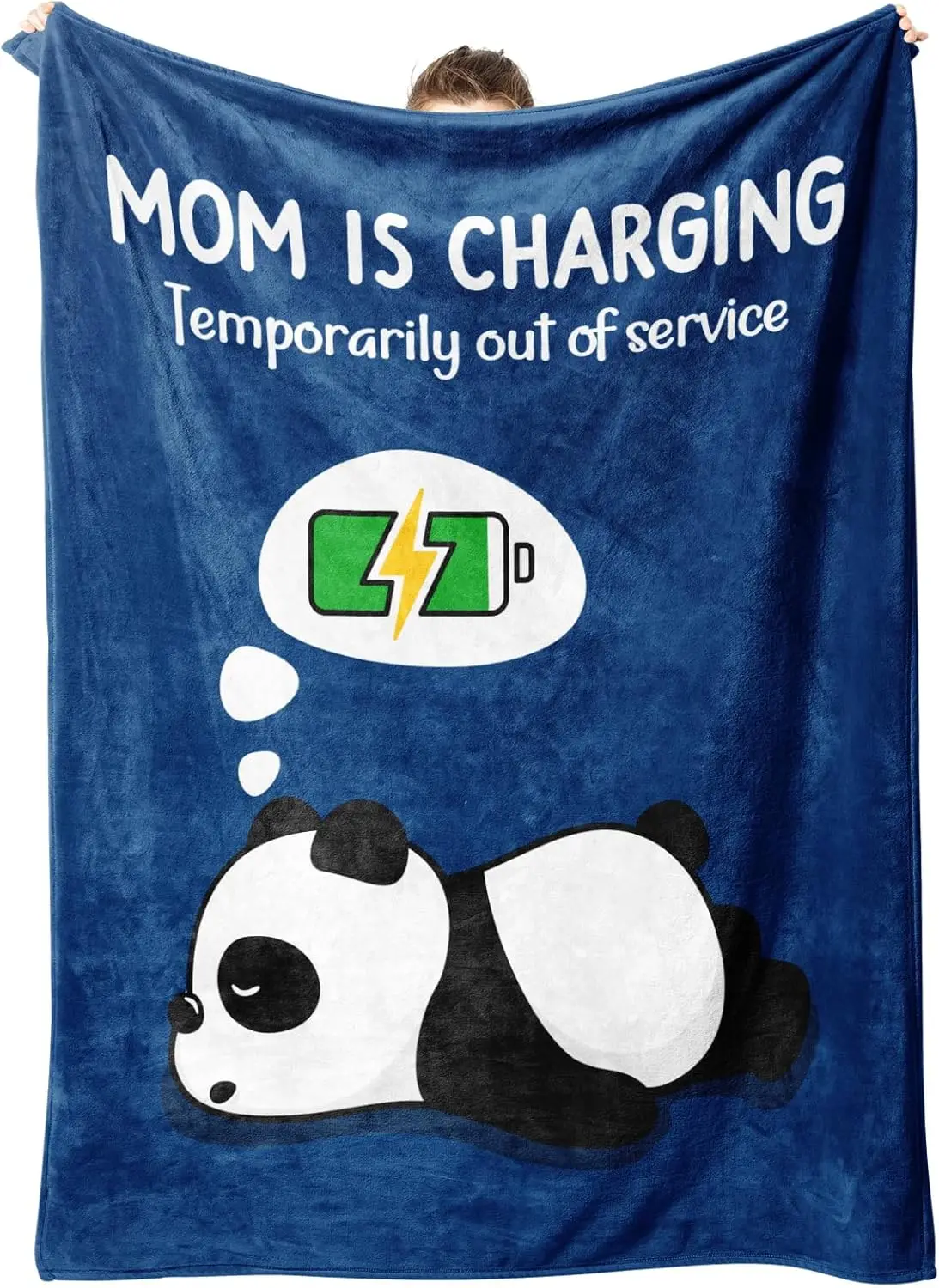 Gifts for Mom Birthday Christmas- Funny Soft Mom is Charging Blanket- New Moms Gifts for Women, Practical Blanket Throw for Napp