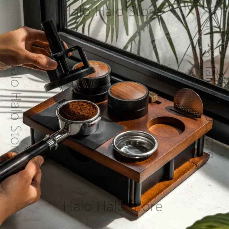 Multifunctional solid wood pressing powder base storage slag box, rounded corner coffee base storage board