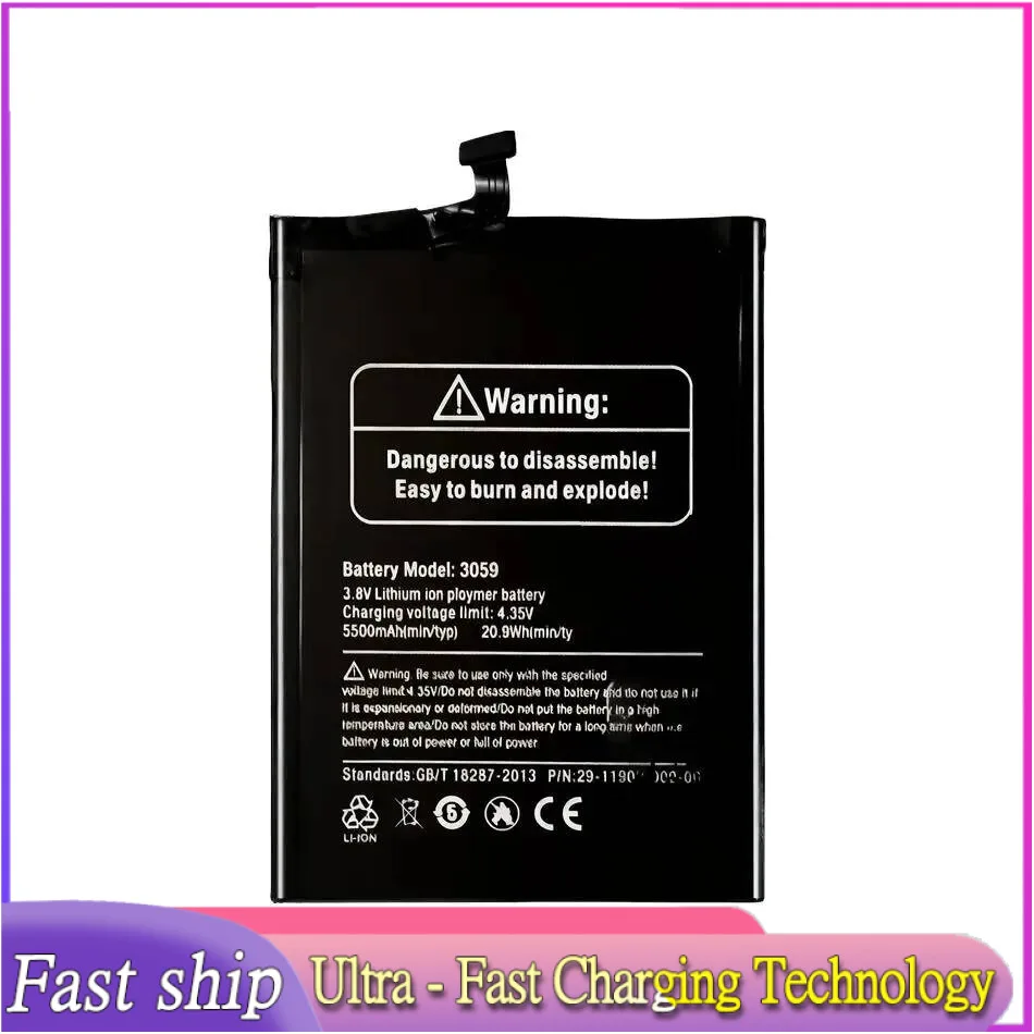 

Mobile Phone Battery Long-Lasting Performance Lightweight 5500Mah For Ulefone Armor X X2 3059